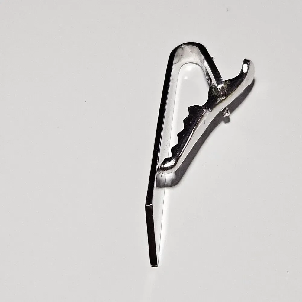 Vintage Silver Tone Letter D Tie Bar Clip